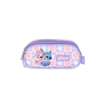 Imagem de Estojo Escolar Disney Stitch 3 divisórias - Licenciado New (Lilás)