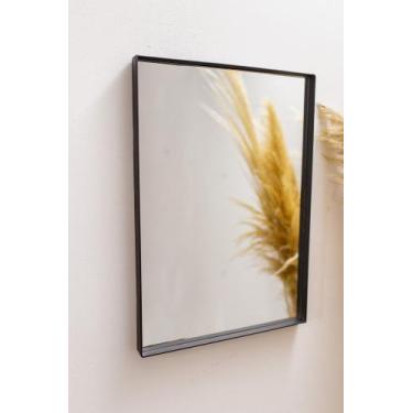 Imagem de Espelho luxo quadrado retrô 60x60cm banheiro sala quarto hall moldura 