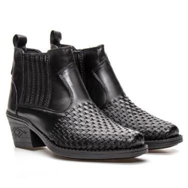 Imagem de Bota Country Masculina Bico Fino Salto Baixo Confortável - IGO, Preto,