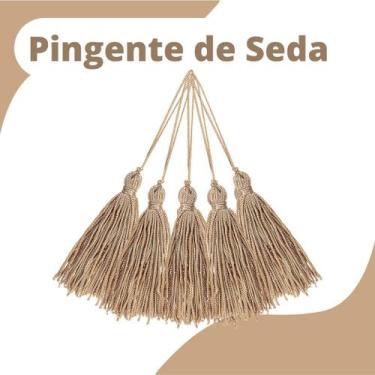 Imagem de Pingente De Seda Tassel - Franja - Bege Areia - Com 20 Unidades - Nybc