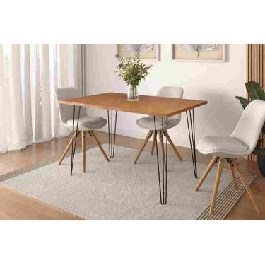 Imagem de Mesa De Jantar Retangular 120 X 80 Mdp Pé De Ferro Ametista Rede Móvei