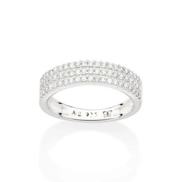 Imagem de Aparador de aliança anel prata 925 rommanel cravejada zircônias 810234