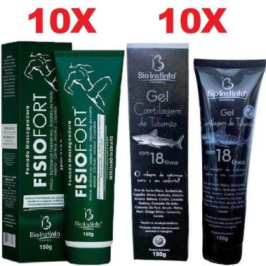 Imagem de Atacado 10 Pomada Massageadora Fisio Fort + 10 Gel Massageador Cartila