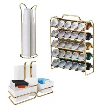 Imagem de Kit Suporte Porta 50 Cápsulas Café Nespresso Organizador Copo Descartá