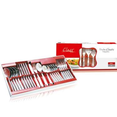 Imagem de Faqueiro Linha Classic Inox 24 peças Faca Churrasco Class Home