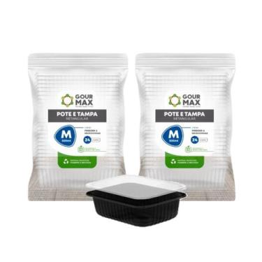 Imagem de Pote Preto C/ 48un 500ml Descartável Marmita Freezer Microondas Fitnes