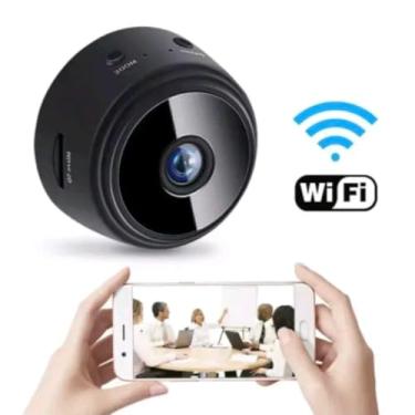 Imagem de Mini Câmera Espiã WiFi 1080p, Segurança Magnética Sem Fio, Casa Inteligente, Bateria 150mAh, Suporta Cartão 128GB, Base 360°, Acessórios, Carregador USB