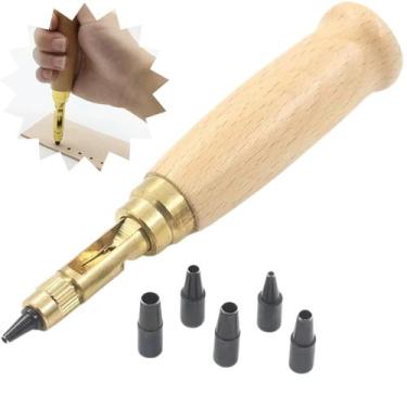 Imagem de Furador Vazador Material Sintetico Carteira Cinto Borracha Perfurador 