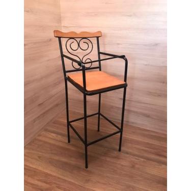 Imagem de Cadeira Para Refeição Infantil Ferro e Madeira - Minas Artesanato