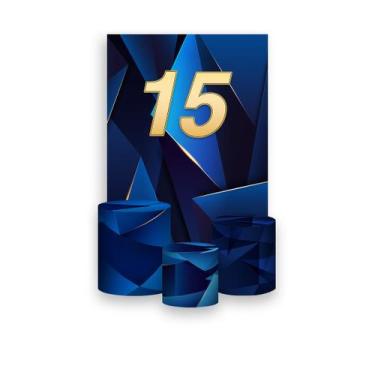 Imagem de Painel De Festa Vertical 1,50 x 2,20 + Trio De Capas Cilindro - 15 Ano