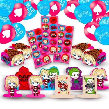 Imagem de Kit festa 103pçs decoração Alerquina aniversário Arlequina - Festcolor