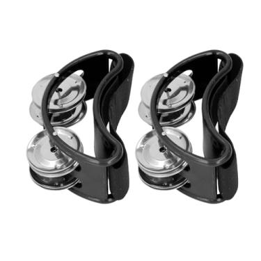 Imagem de Instrumento Musical de Percussão de Pandeiro de pé, 2 Peças, Cabo de Nylon Ajustável para Músicos Adultos (BLACK)