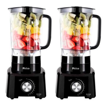 Imagem de Kit 2 Liquidificadores Philco PH900 Turbo Pro 3L 1200W Preto 127V