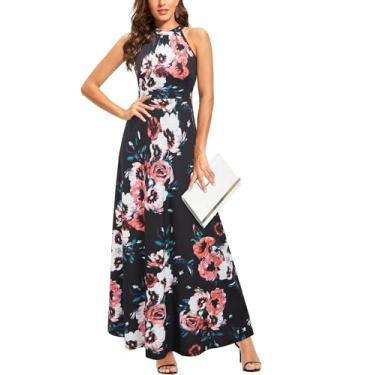 Imagem de STYLEWORD Vestido maxi feminino verão 2025 floral frente única sexy festa casamento convidada vestido formal longo, A7-floral 07-139, P