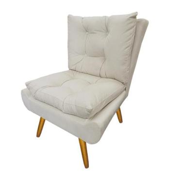 Imagem de Poltrona Decorativa Estofada Pés Palito Sala de Espera Karen Corano Be