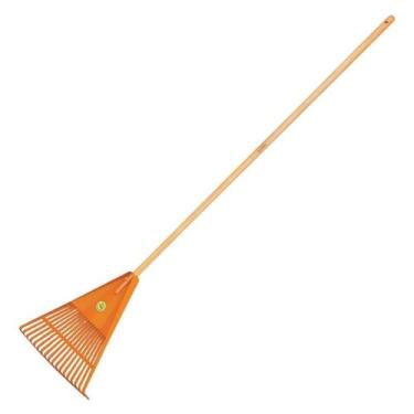 Imagem de Vassoura De Jardim Plástico 18 Dentes Cabo 120cm Tramontina, Laranja