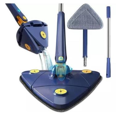 Imagem de Mop Giratório Limpeza: Esfregão Triangular Ajustável + Refil - Melhor 
