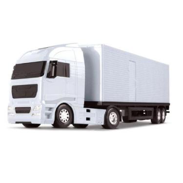 Imagem de Carreta Caminhão Baú Branco De Brinquedo 68cm Diamond Truck 1330 - Rom