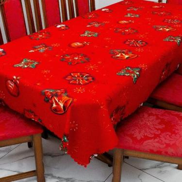 Imagem de Toalha de Mesa Natalina 12 Lugares 3,50m x 1,40m Oxford Estampado - BE
