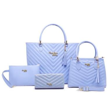 Imagem de Kit De Bolsas Lorena 4 Pecas  Bolsa Sacola  Carteira e Tira Colo Pacot
