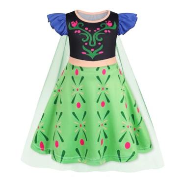 Imagem de WonderBabe Fantasias de princesa para meninas, fantasia de princesa, festa de aniversário de Halloween, festa de neve, cosplay com capa, tamanho 7-8