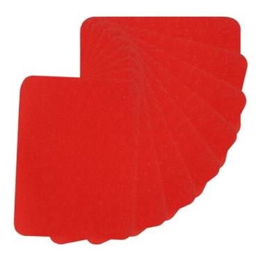 Imagem de PATIKIL Adesivos de tecido para passar a ferro, 8 peças 12 x 10 cm por dentro e fora de cola forte 100% algodão, kit de remendos de reparo para roupas e calças, vermelho