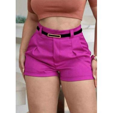 Imagem de Short Alfaiataria Cinto Bolso Tendência Feminino Zara - estacaomix, Fu