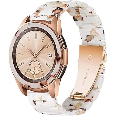Imagem de Omter Compatível com Samsung Galaxy Watch 42 mm/Gear Sport Band + Bisel Feminino Masculino 20 mm Pulseira de Resina (Nougat Branco)