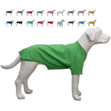 Imagem de Lovelonglong 2019 Trajes de animal de estimação Roupas de cachorro roupas em branco Camisetas para cães grandes médios pequenos 100% algodão 18 coresLovelonglong B-S (for Bulldog -15lbs) verde