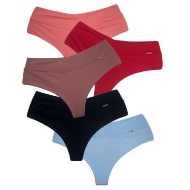 Imagem de Kit De 5 Calcinha Fio Dental Duplo Levanta Bumbum Adulto - Empório da 