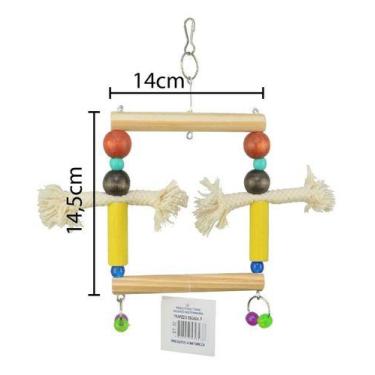 Imagem de Brinquedo para Calopsita e Periquito Trapézio Escada P - Bio Mix
