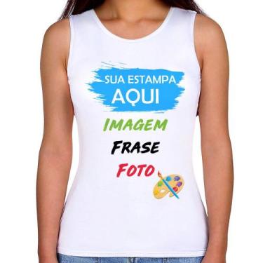 Imagem de Regata Feminina Estampa Personalizada (Imagem, frase ou foto) - Foca n