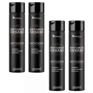 Imagem de Shampoo Condicionador Anticaspa 4x1 Natumen 300ml Natuflores Kit 4und