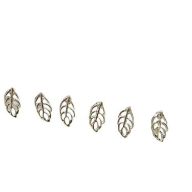 Imagem de Brinco Trio Com 3 Pares Tamanho 12MM Folha Prata - GRIT