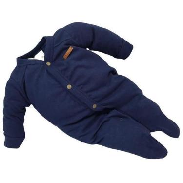Imagem de Macacão Longo Malha Bebê Menino Enxoval Katita Kids Ref 2467, Azul, Ma