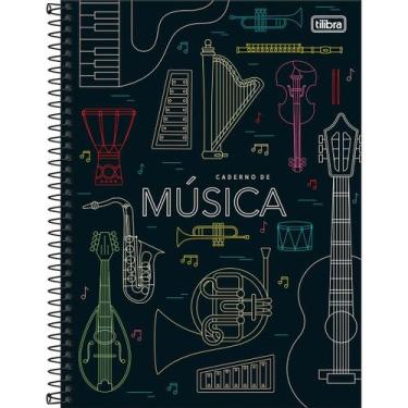 Imagem de Caderno de Música Grande Espiral Universitário Capa Dura 80 Folhas Til