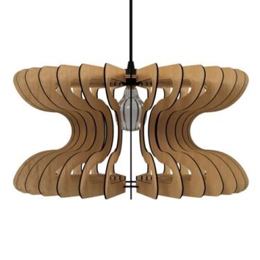 Imagem de Luminária Teto tipo Pendente COBRA MDF - Completa - CORALISA, MDF CRU