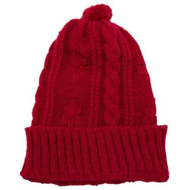 Imagem de Gorro Trança com Bola Tamine Luxo Vermelho - Creações Tamine, Vermelho