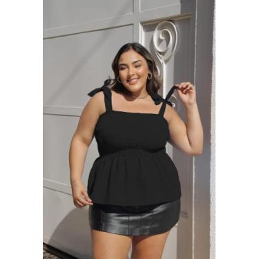 Imagem de Blusa Plus Size Feminina Batinha Soltinha Confortável Verão 2025 Ajust