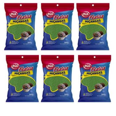 Imagem de Kit 6 Miçanga Para Bolos Decoração Cobertura Brigadeiros Docinhos Mix,