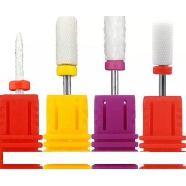 Imagem de Kit 4 Brocas Cerâmicas Para Unhas Gel Acrigel Ofertão - Mr Vendas
