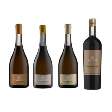 Imagem de Kit Vinhos Amitie Oak Barrel 4 x 750 ml Com Caixa de Madeira - Amitié