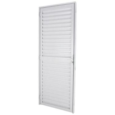 Imagem de Porta de Giro Veneziana em Alumínio Branco 210x70x4 cm Esquerda Nobre 