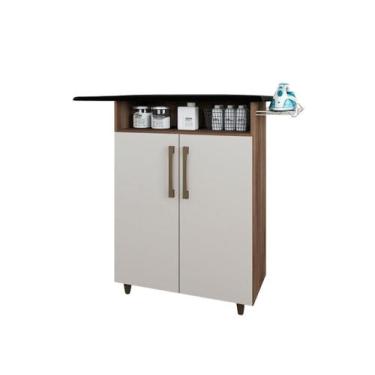 Imagem de Tabua De Passar Roupa Com Espuma 80cm E Armário Multiuso 2 Portas - Mó