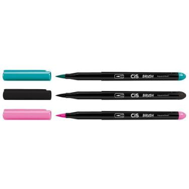 Imagem de Kit 03 Caneta Pincel Marcador CIS Brush Pen Escolha a Cor