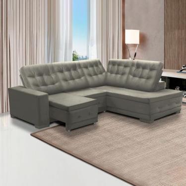 Imagem de Sofá Canto Chaise Dueto 250 x 205 Cm Retrátil Mola Bonnel Reclinável V