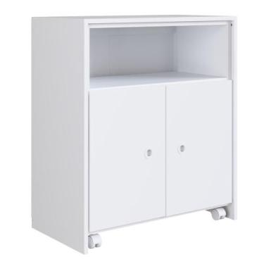 Imagem de Balcão Multiuso com Mesa Retrátil Funcionale A05 Branco - Mpozenato, B
