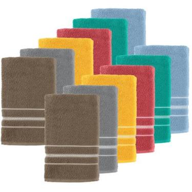 Imagem de KIT 12 TOALHAS DE ROSTO TEKA ESCALA 40X65 cm, Sortidas