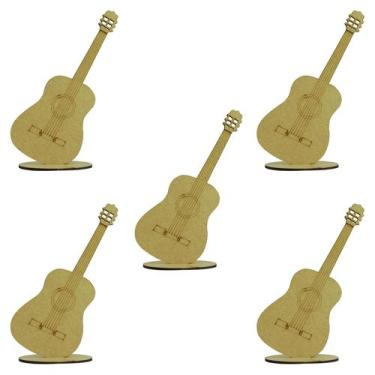 Imagem de KIt 10 Enfeite de Mesa Violão Grand Concert C/ Base 19,5cm Madeira MDF