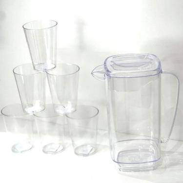 Imagem de Conjunto C/6 Copos 220ml e C/1 Jarra 1,8L Linda de Acrílico - Maior Ve